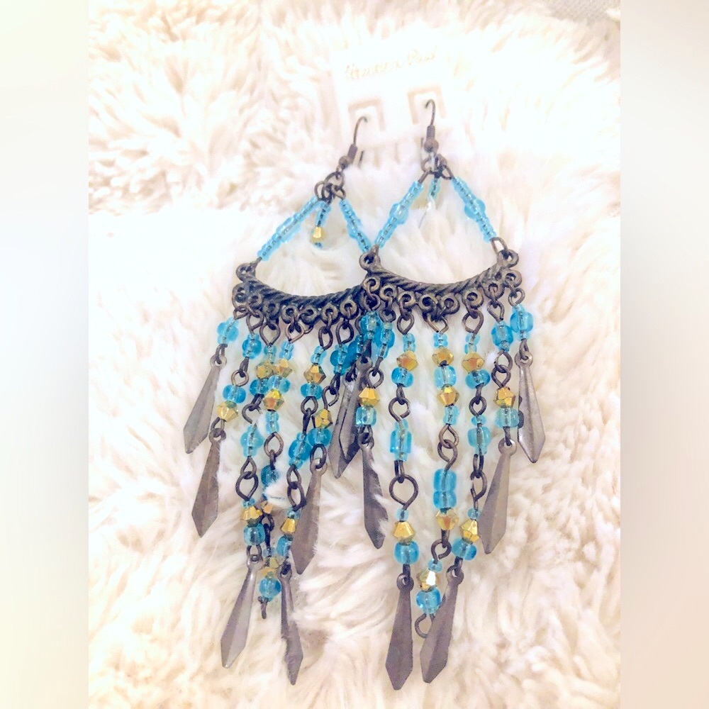 Blue and copper vintage earrings